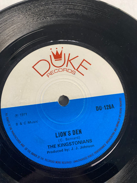 The Kingstonians - Lion’s Den / JJ All Stars - Lion’s Den Version 7” Original EX