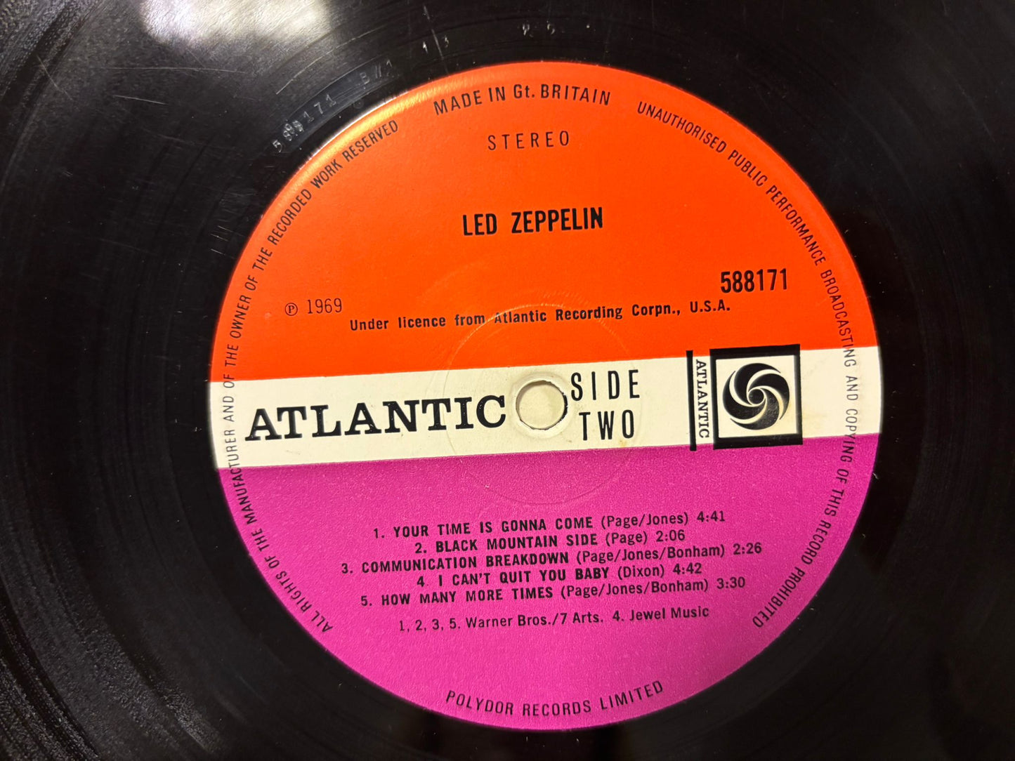 Led Zeppelin- Self Titled UK Red/Plum