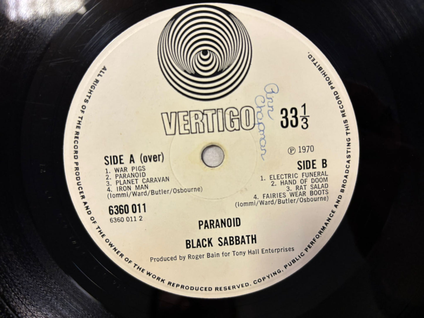 Black Sabbath - Paranoid LP UK Vertigo Small Swirl