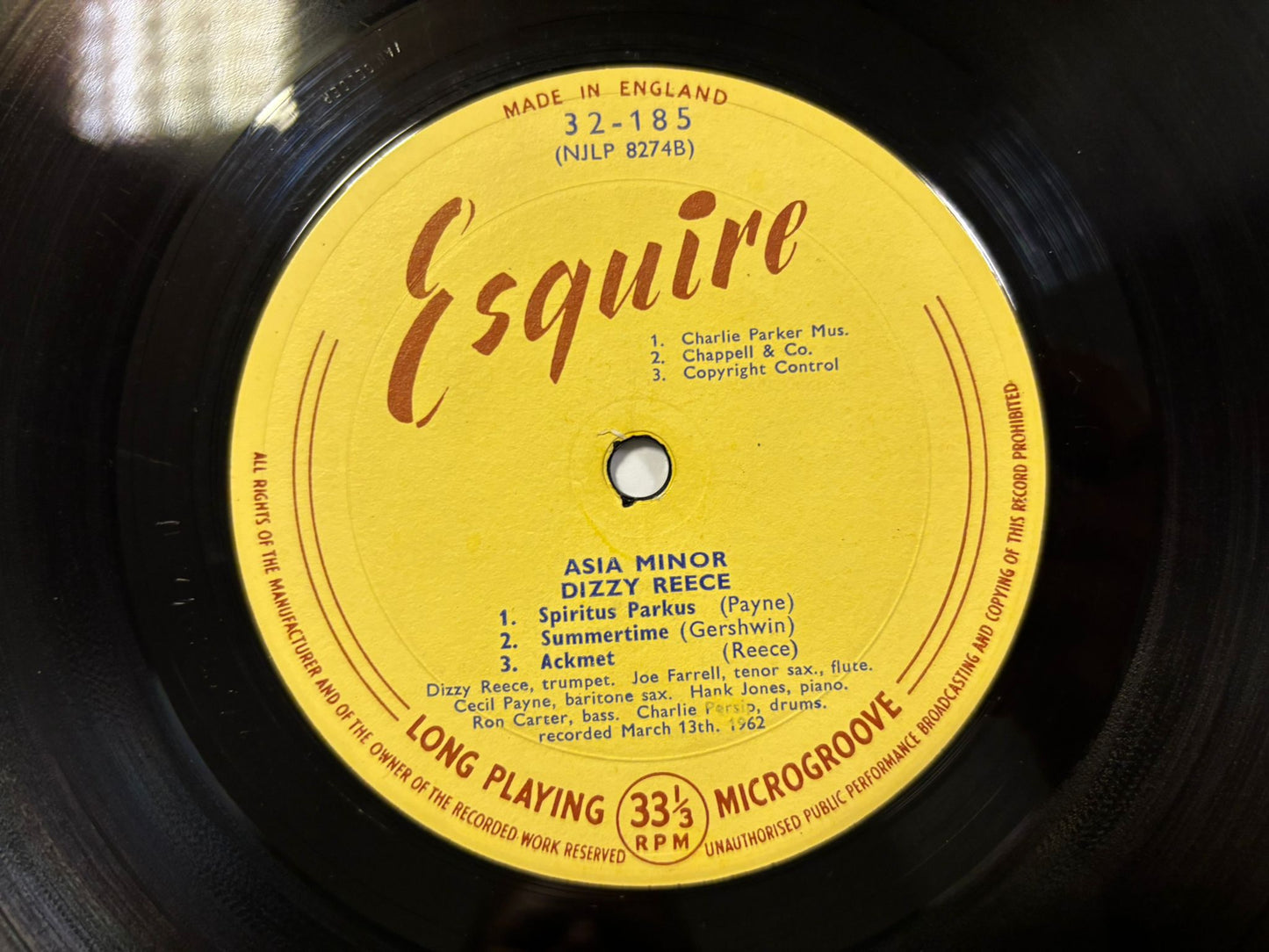 Dizzy Reece Asia Minor LP UK 1st Esquire 32-185