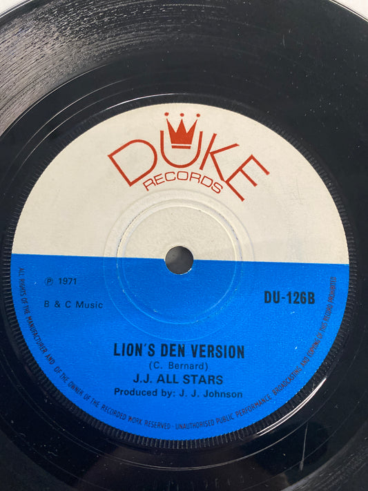 The Kingstonians - Lion’s Den / JJ All Stars - Lion’s Den Version 7” Original EX