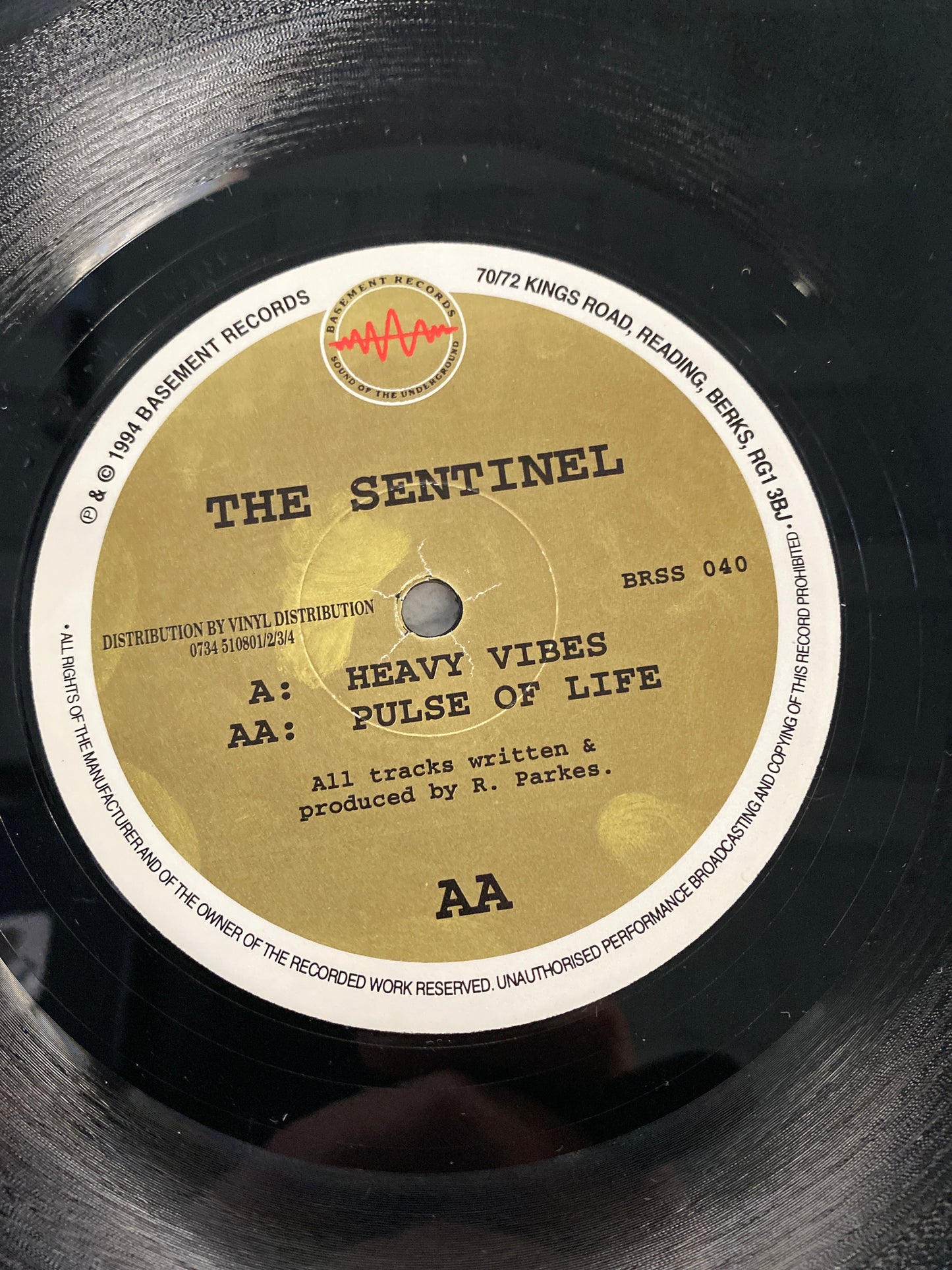 The Sentinel - Heavy Vibes / Pulse Of Life 12” BRSS 040 EX