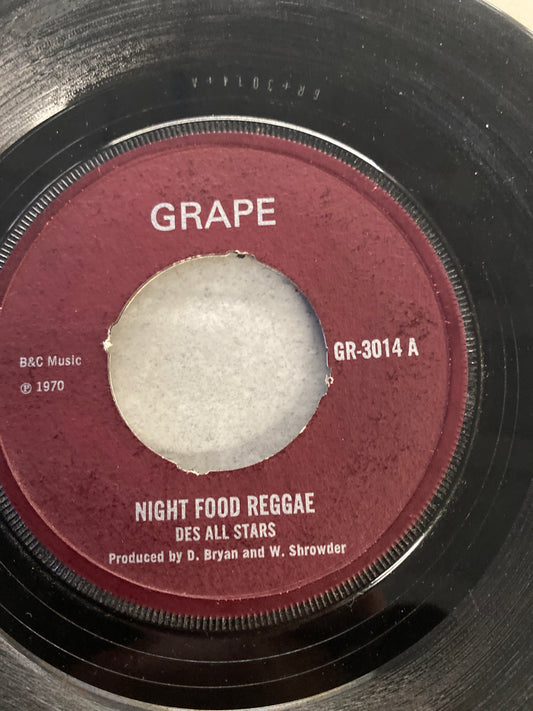 Des All Stars - Night Food Reggae / Walk With Des 7” Original EX