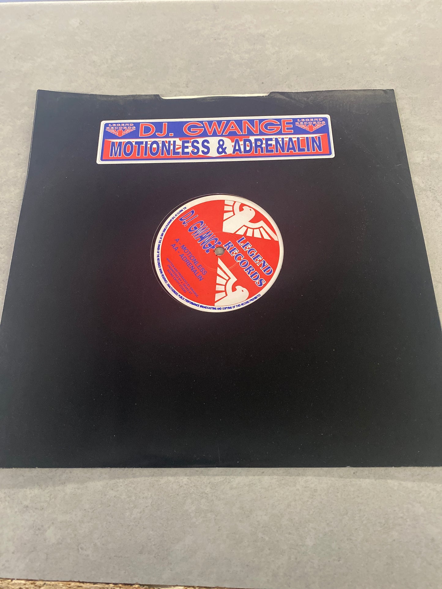 DJ Gwange - Motionless / Adrenalin 12” Legend Records