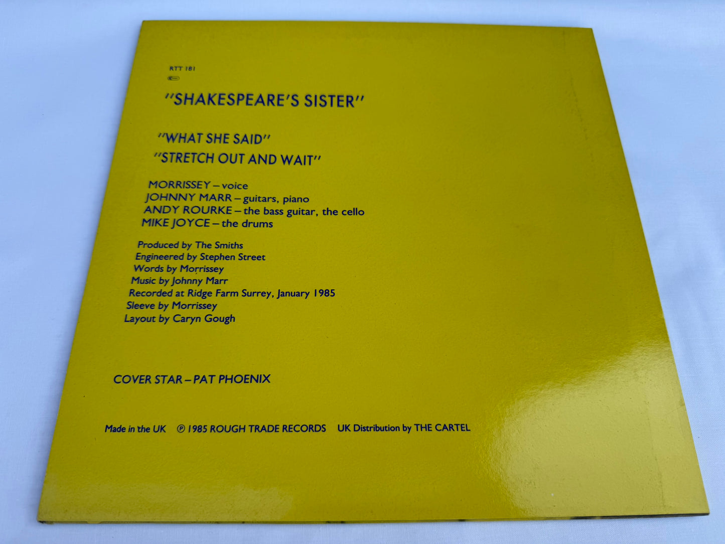 The Smiths - Shakespeare's Sister : Signed by Johnny Marr