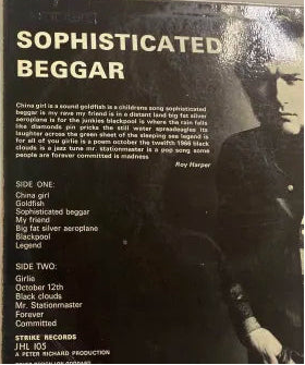 Roy Harper - Sophisticated Beggar LP UK 1st Strike