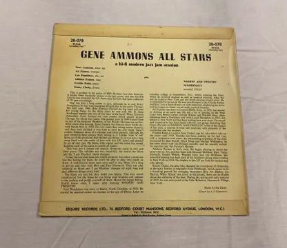 Gene Ammons All Stars - A Hi-fi Modern Jazz Jam Session 10" UK Esquire 20-078