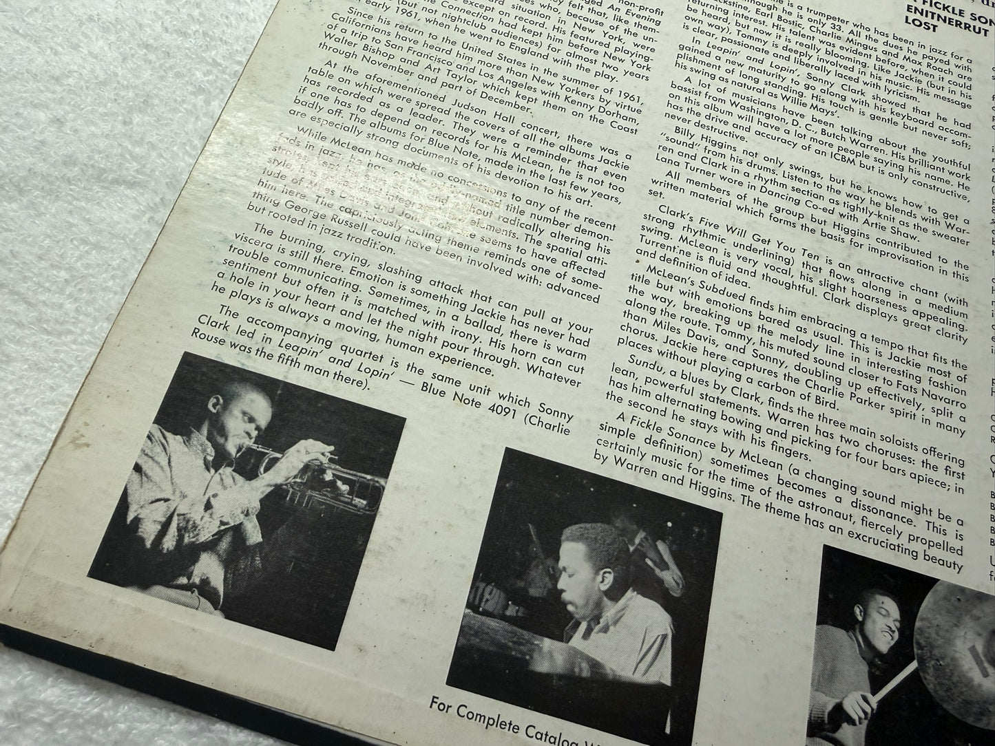 Jackie McLean – A Fickle Sonance LP US Mono 1st BLP 4089