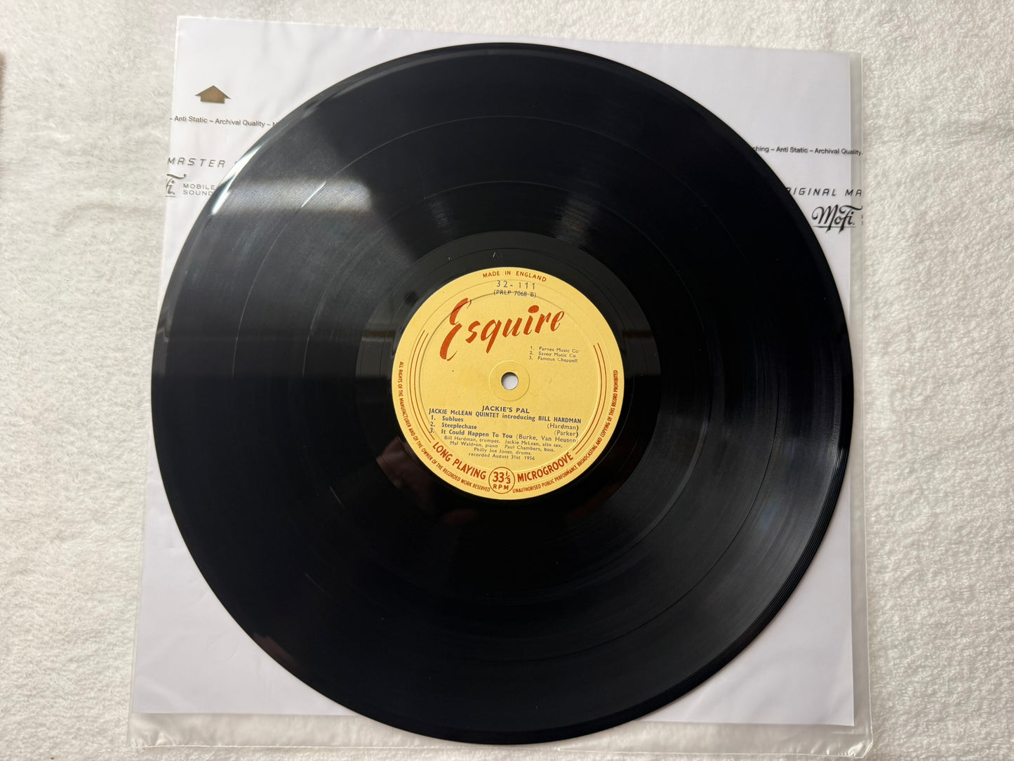 Jackie McLean Quintet Introducing Bill Hardman – Jackie's Pal UK 1st Esquire 32-111