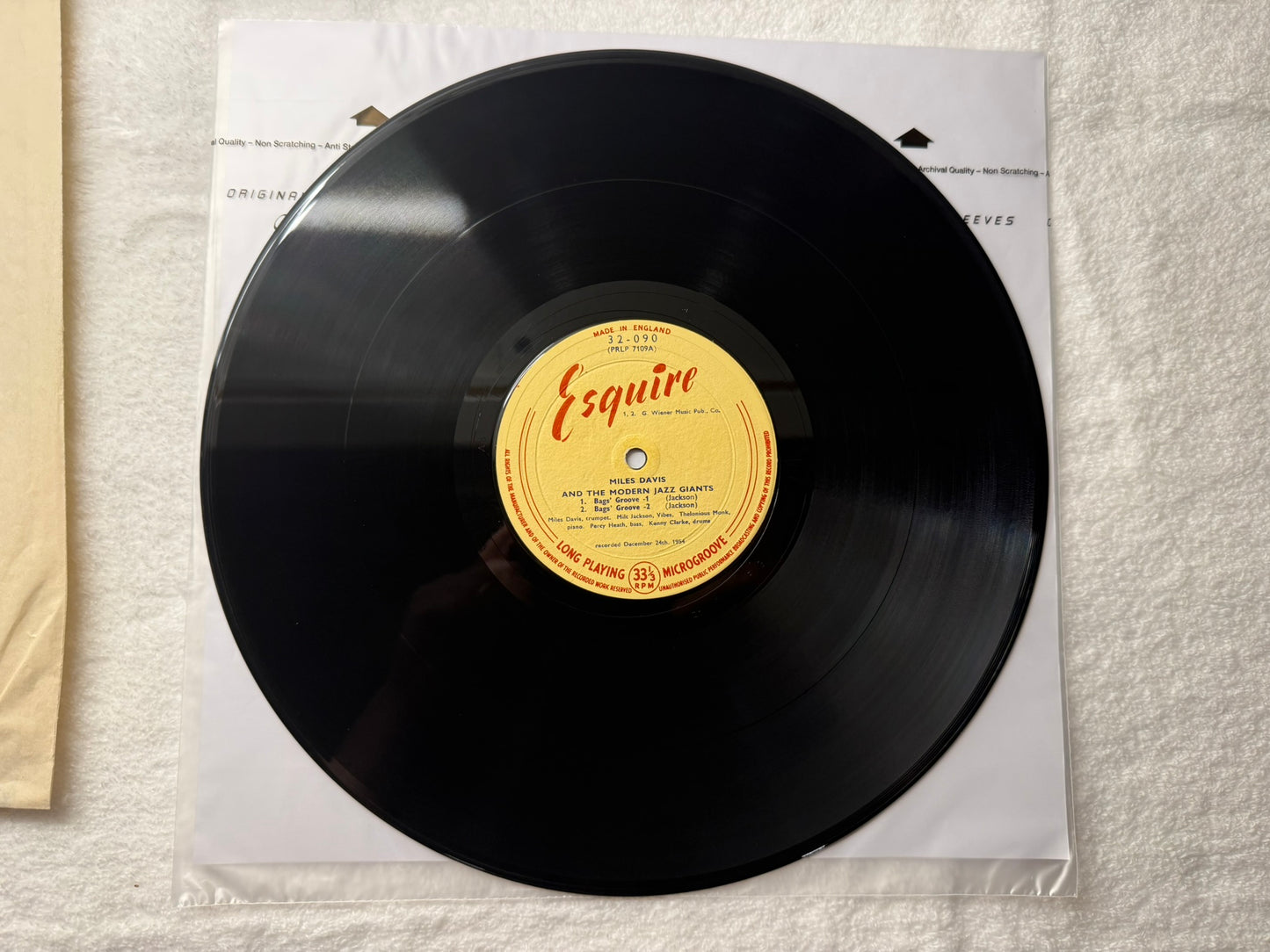 Miles Davis And The Modern Jazz Giants – Bags' Groove UK 1st Esquire 32-090