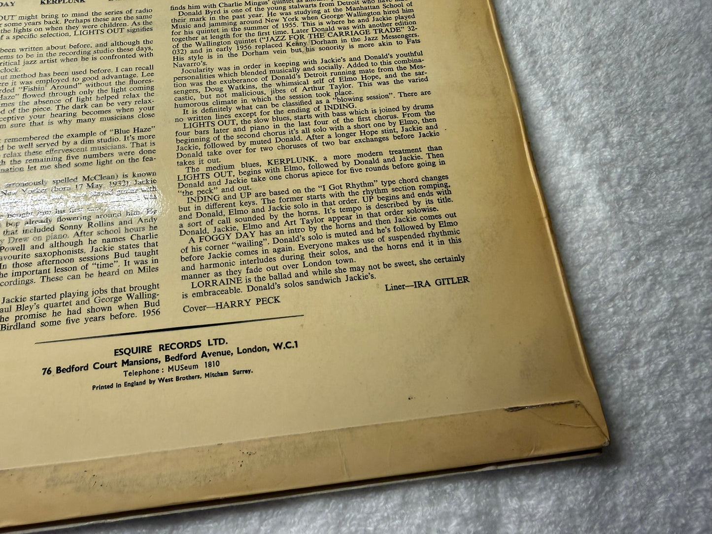 Jackie McLean – Lights Out UK 1st Esquire 32-041