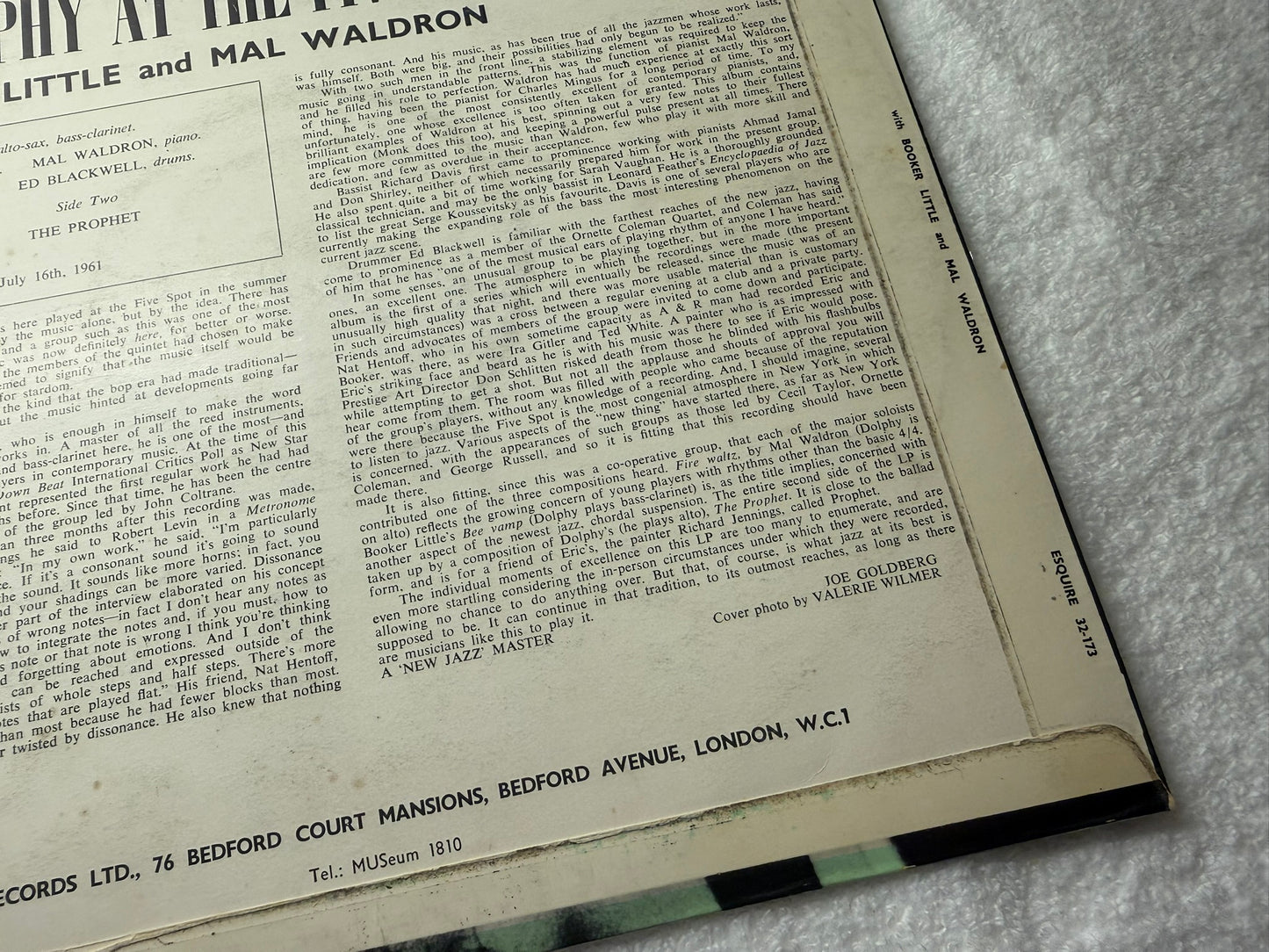 Eric Dolphy – At The Five Spot, Volume 1. UK Esquire 1st 32-173