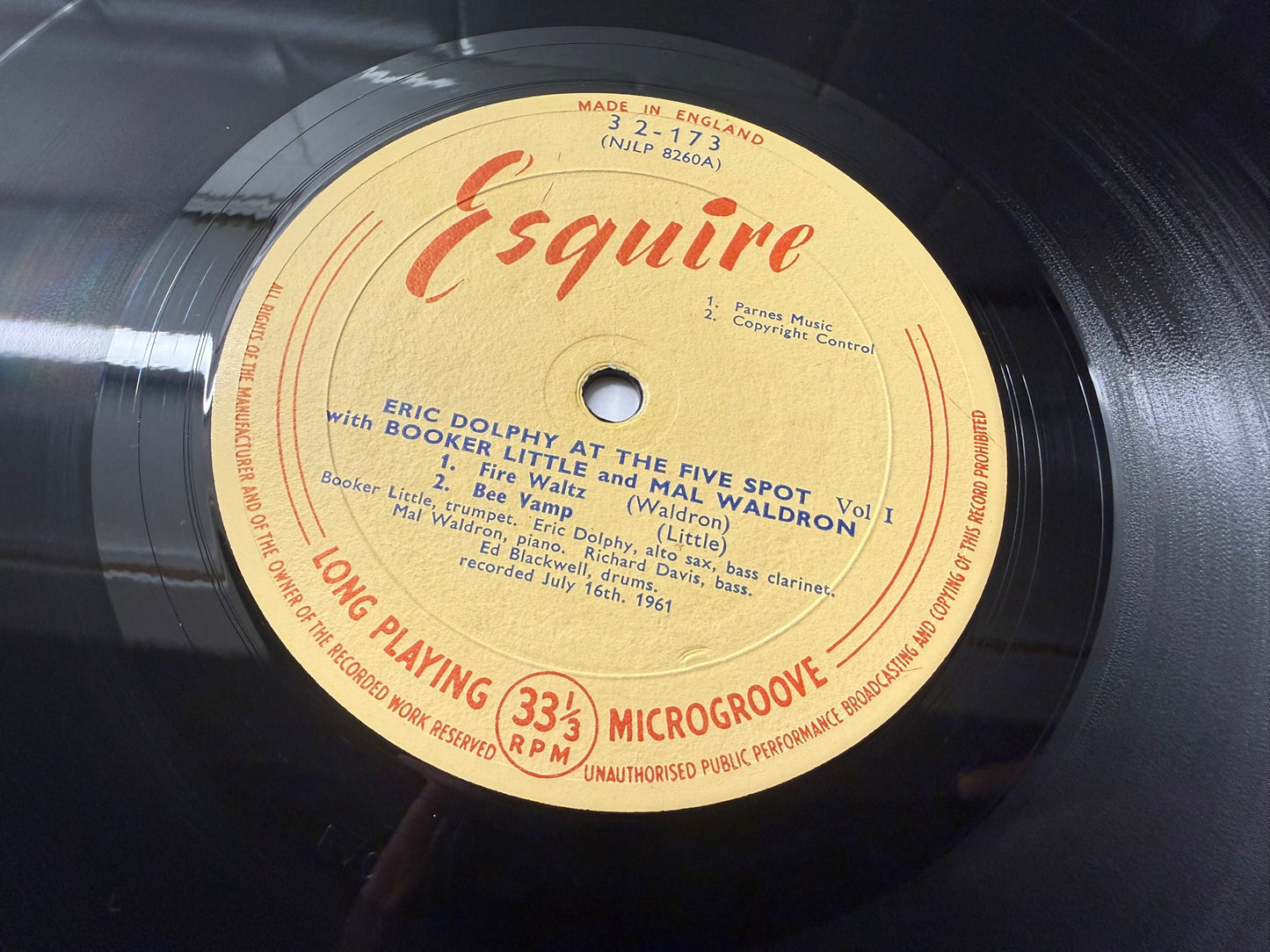 Eric Dolphy – At The Five Spot, Volume 1. UK Esquire 1st 32-173
