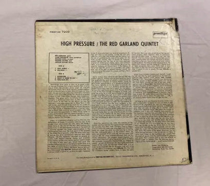 The Red Garland Quintet w/ John Coltrane - High Pressure LP US Original Prestige Mono PRLP 7209