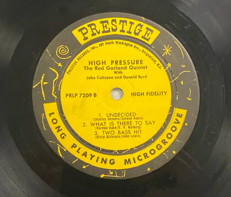 The Red Garland Quintet w/ John Coltrane - High Pressure LP US Original Prestige Mono PRLP 7209