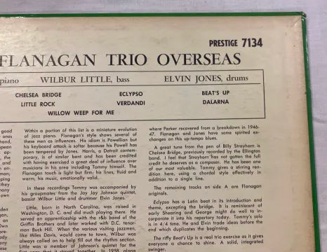 Tommy Flanagan - Trio Over Seas LP US Original Prestige Mono PRLP 7134