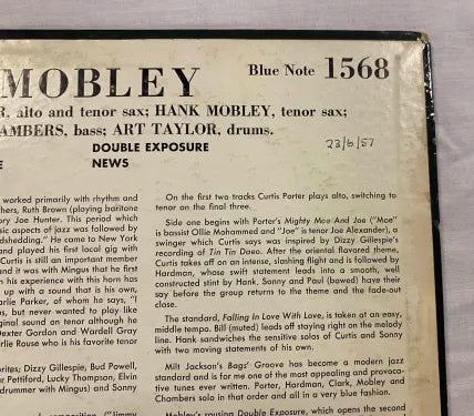 Hank Mobley - Self Titled Blue Note Mono Original BLP 1568