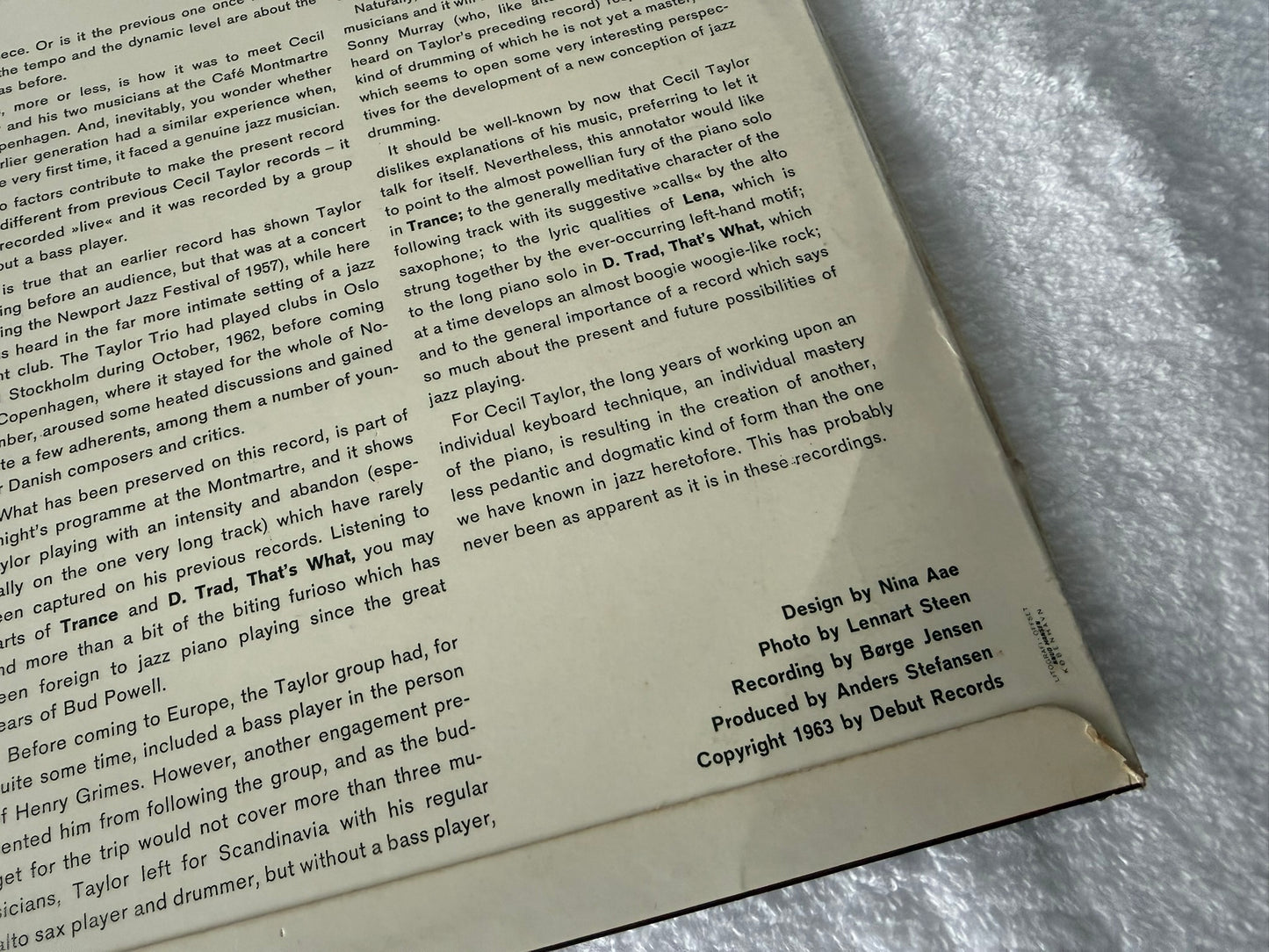 Cecil Taylor – Live At The Cafe Montmartre 1st Denmark DEB-138