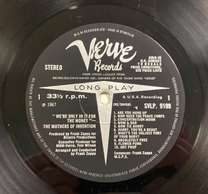 Frank Zappa & Mother Of Invention - We're Only In It For The Money LP UK 1st Stereo