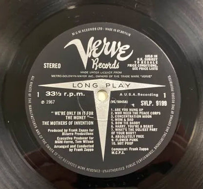 Frank Zappa & Mother Of Invention - We're Only In It For The Money LP UK 1st Stereo