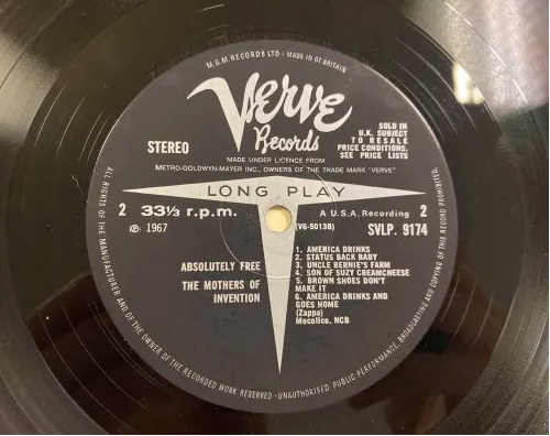 Frank Zappa & Mother Of Invention - Absolutely Free UK 1st 1G/1G