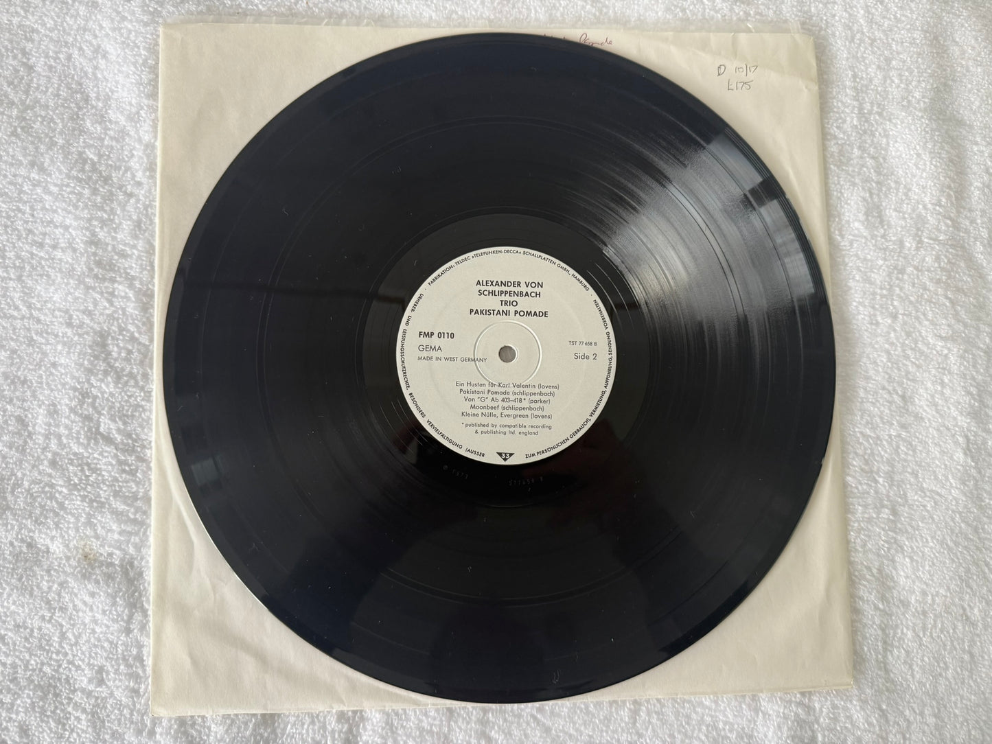 Alexander von Schlippenbach Trio – Pakistani Pomade : Germany 1st FMP 0110
