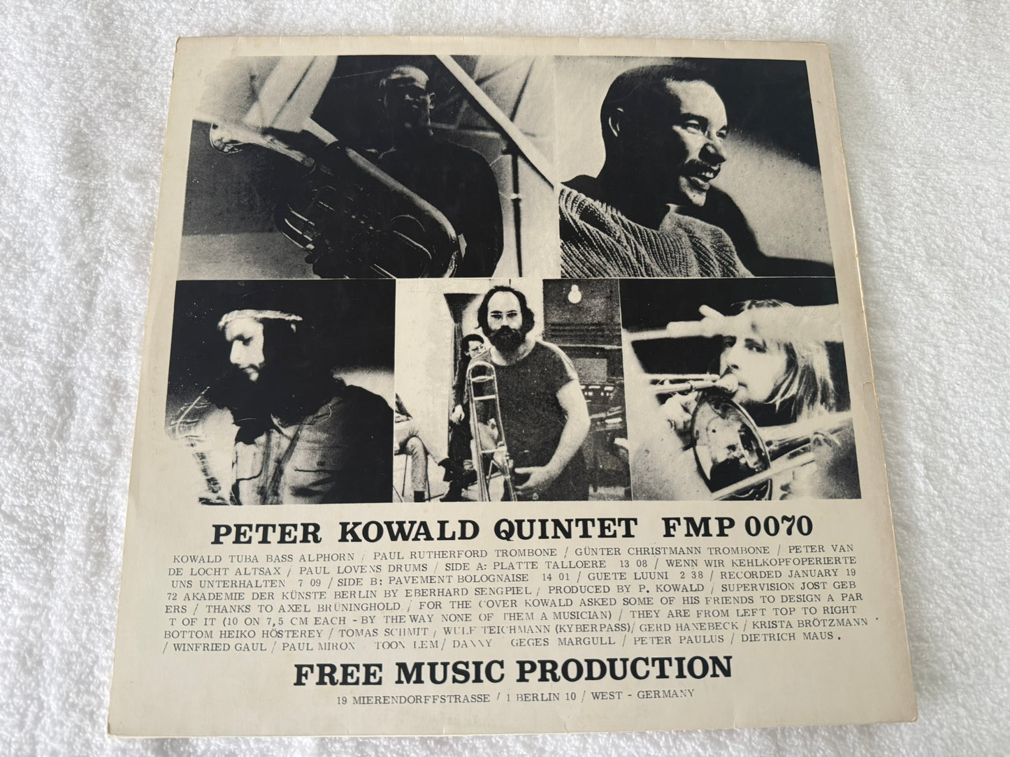 Peter Kowald Quintet – Peter Kowald Quintet : Germany 1st FMP 0070