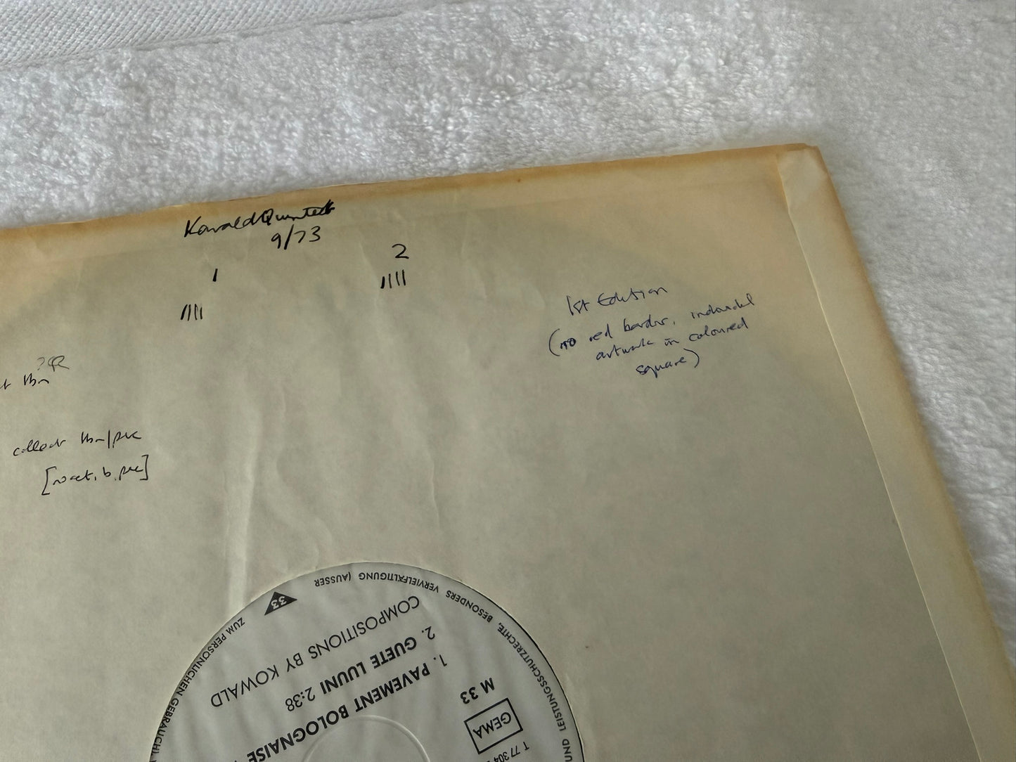 Peter Kowald Quintet – Peter Kowald Quintet : Germany 1st FMP 0070