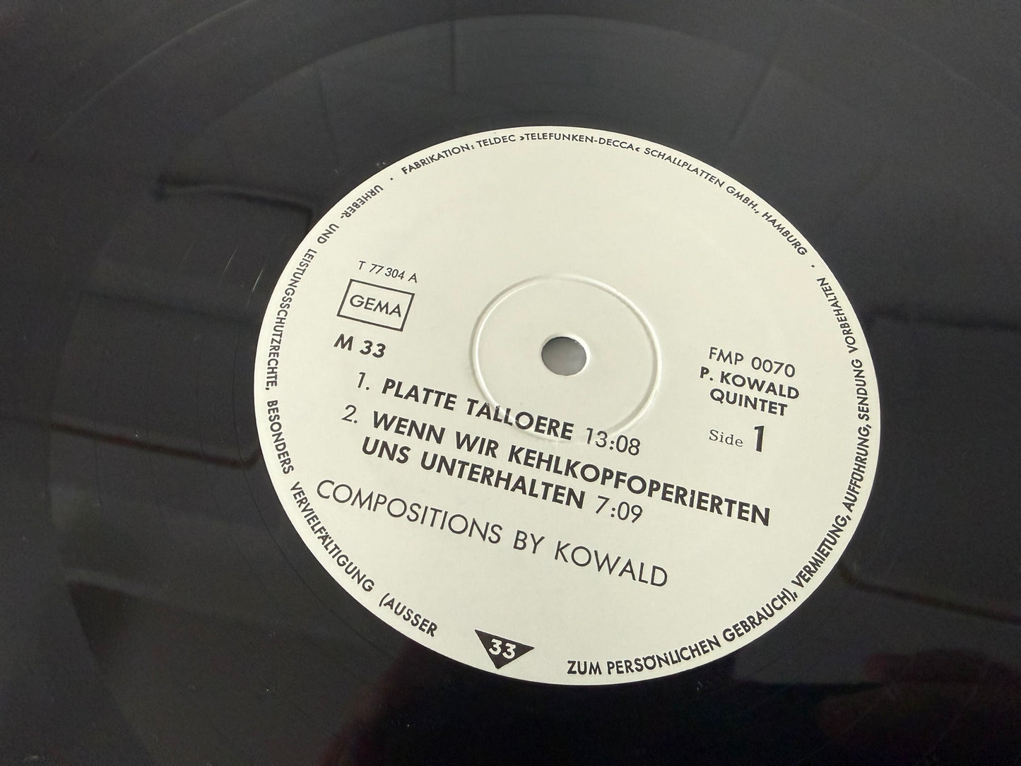 Peter Kowald Quintet – Peter Kowald Quintet : Germany 1st FMP 0070