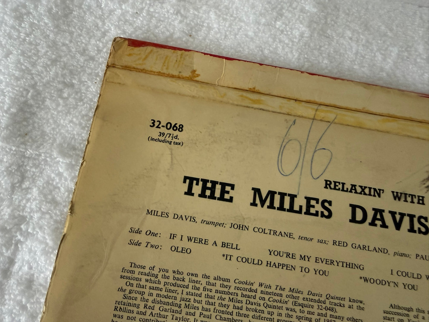 The Miles Davis Quintet – Relaxin' : UK 1st Esquire 32-068