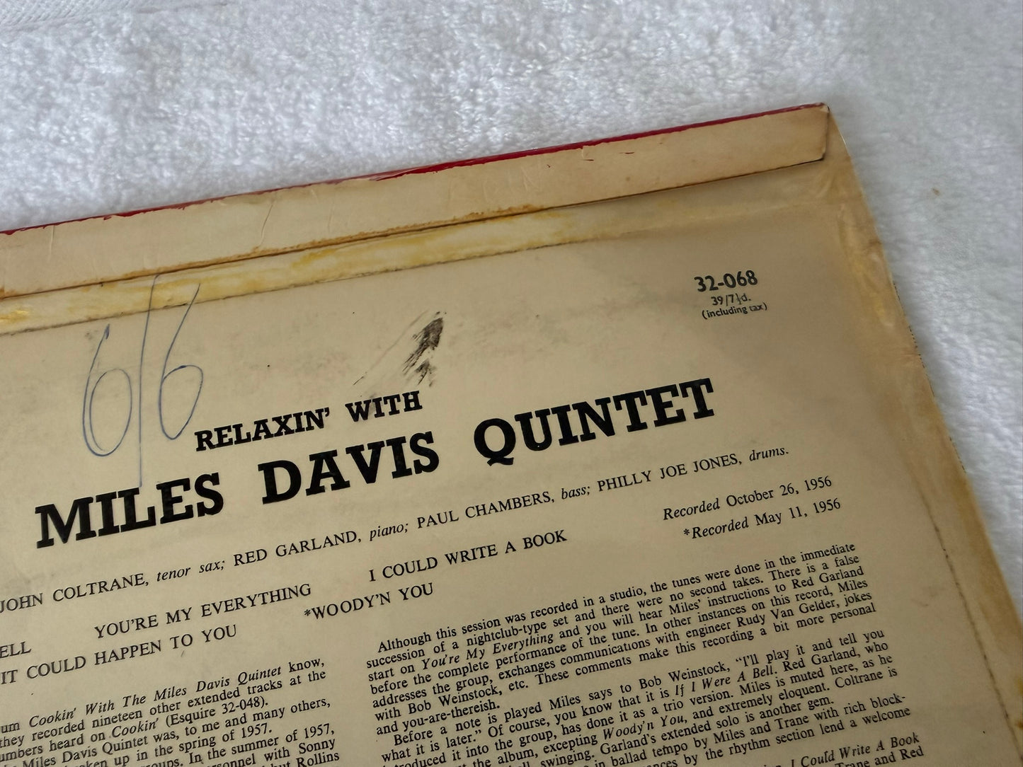 The Miles Davis Quintet – Relaxin' : UK 1st Esquire 32-068