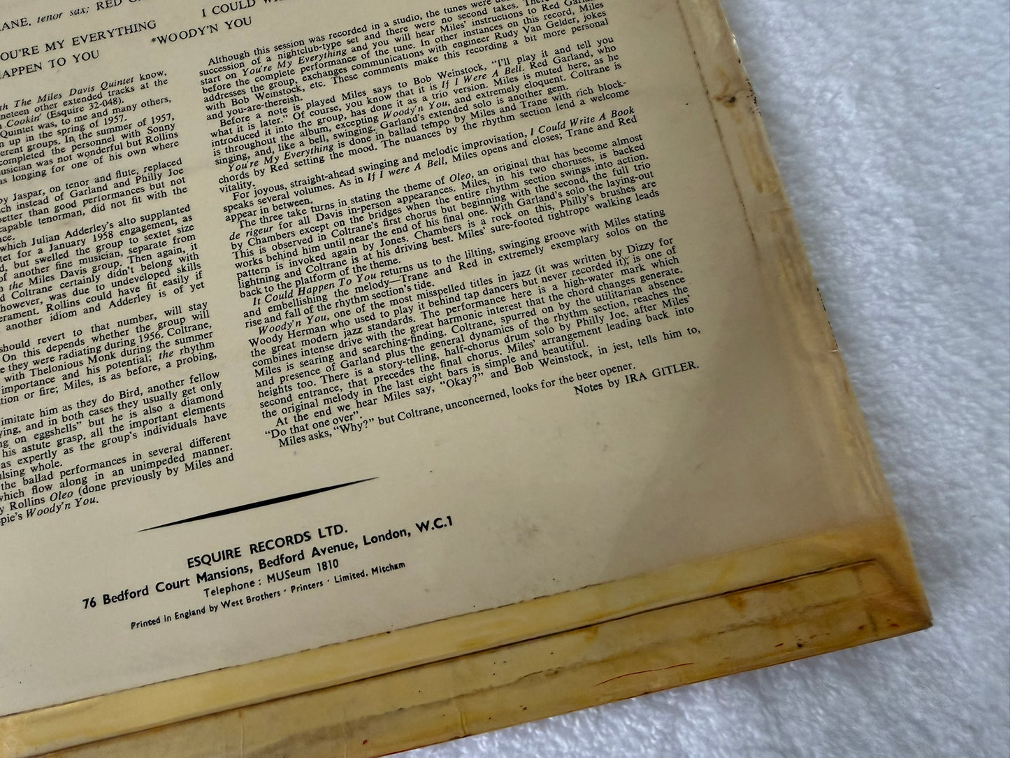 The Miles Davis Quintet – Relaxin' : UK 1st Esquire 32-068