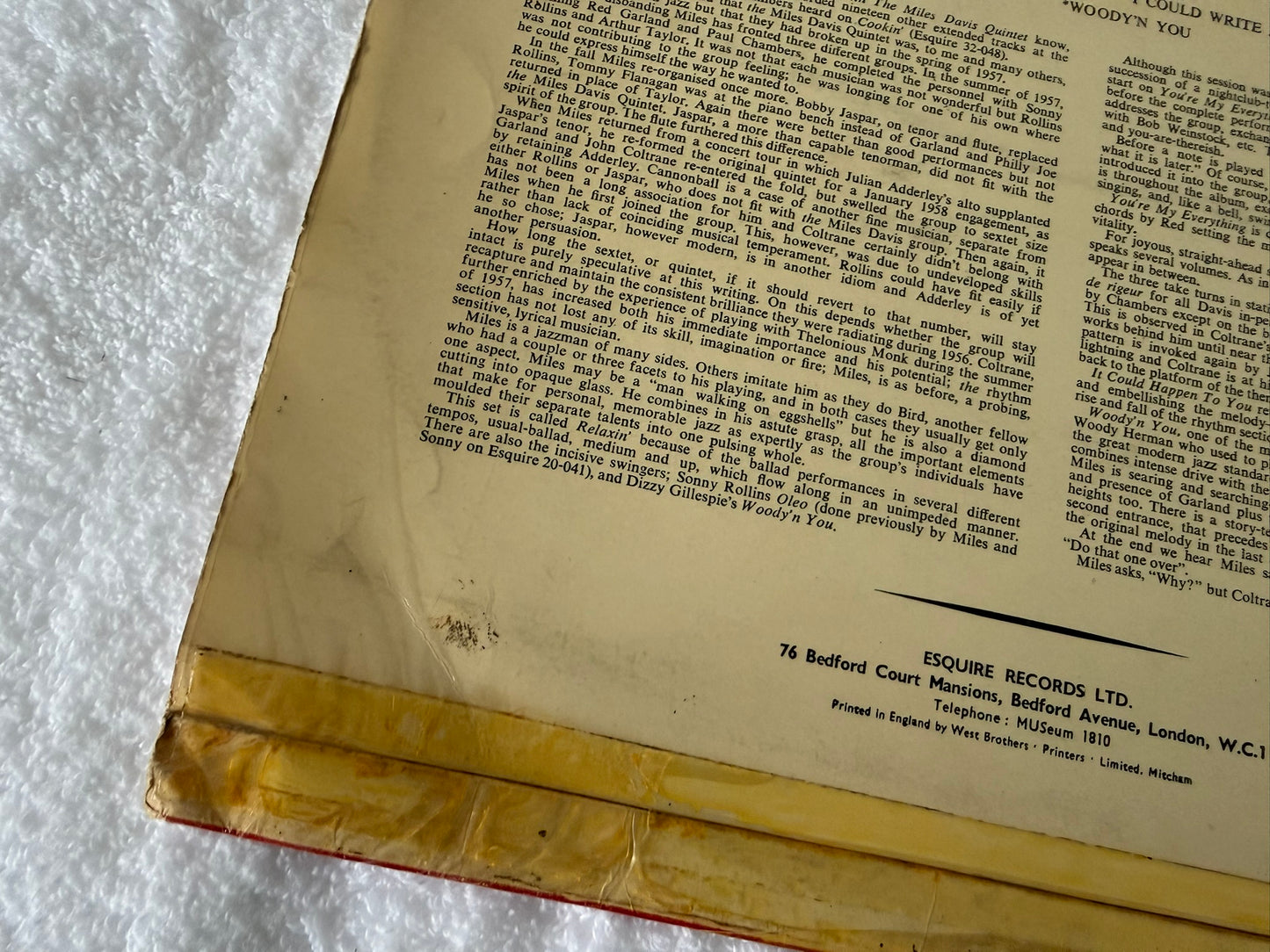 The Miles Davis Quintet – Relaxin' : UK 1st Esquire 32-068