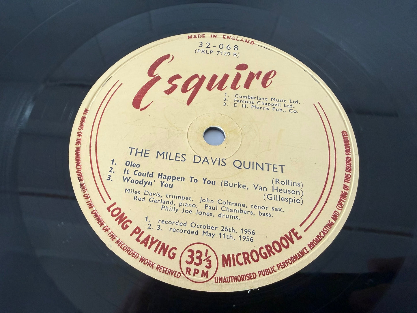 The Miles Davis Quintet – Relaxin' : UK 1st Esquire 32-068