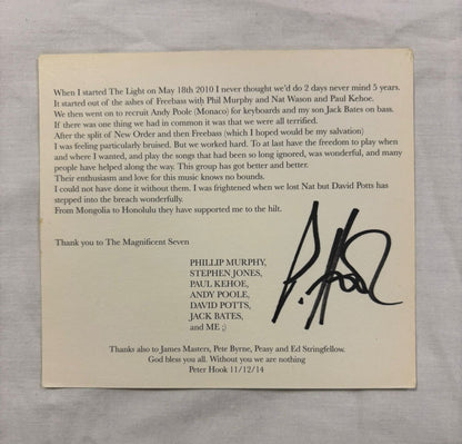 Peter Hook & The Light - Live In Hebden Bridge - signed