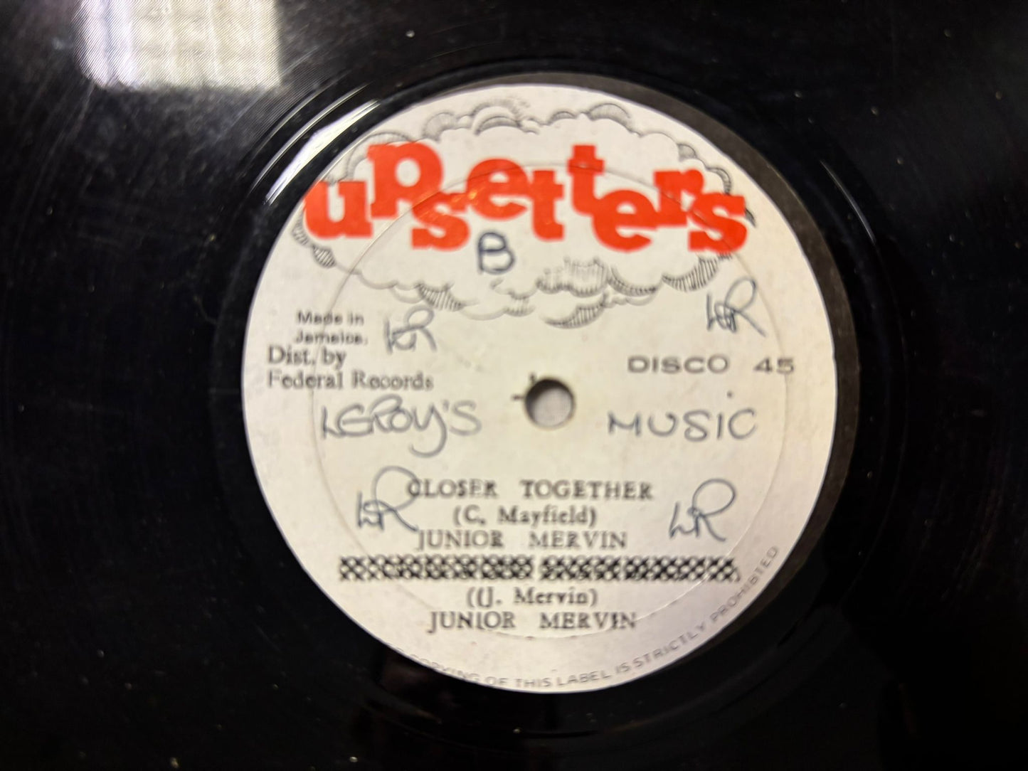 Junior Mervin Bad Weed / Closer Together 12” Upsetters Original