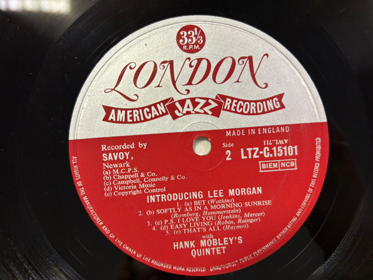 Introducing Lee Morgan With Hank Mobley's Quintet UK First