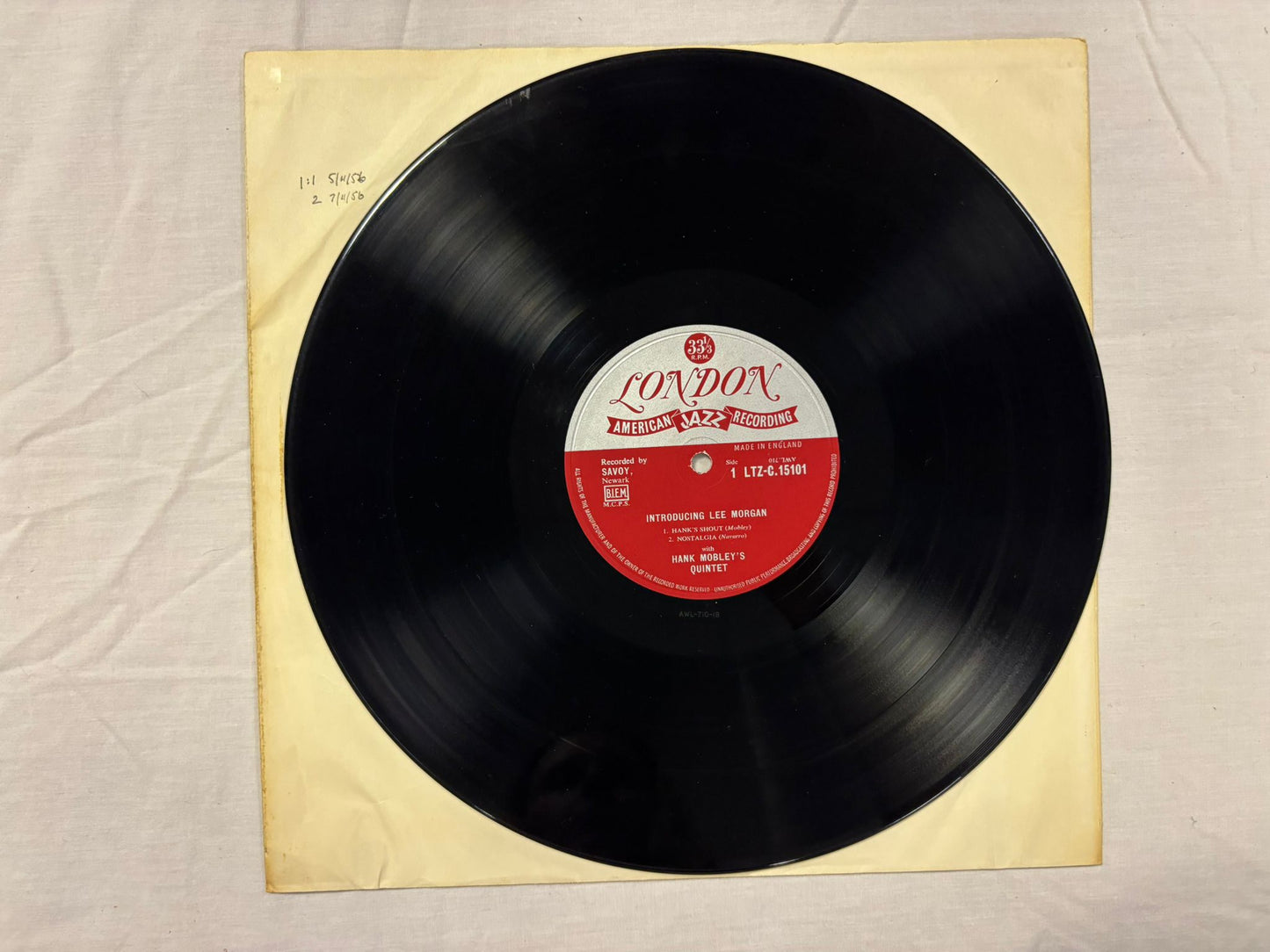 Introducing Lee Morgan With Hank Mobley's Quintet UK First