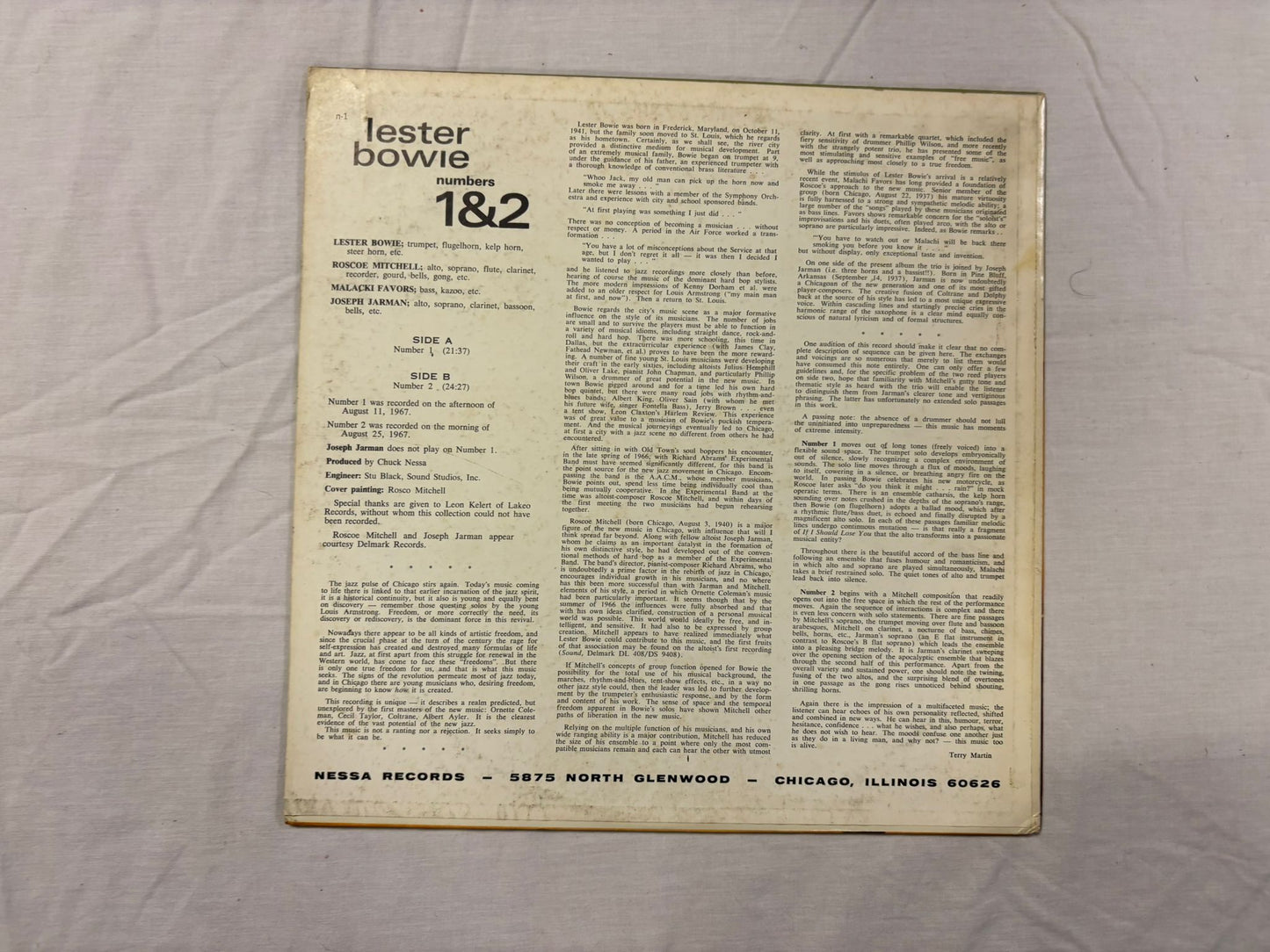 Lester Bowie Numbers 1&2 Original Pressing