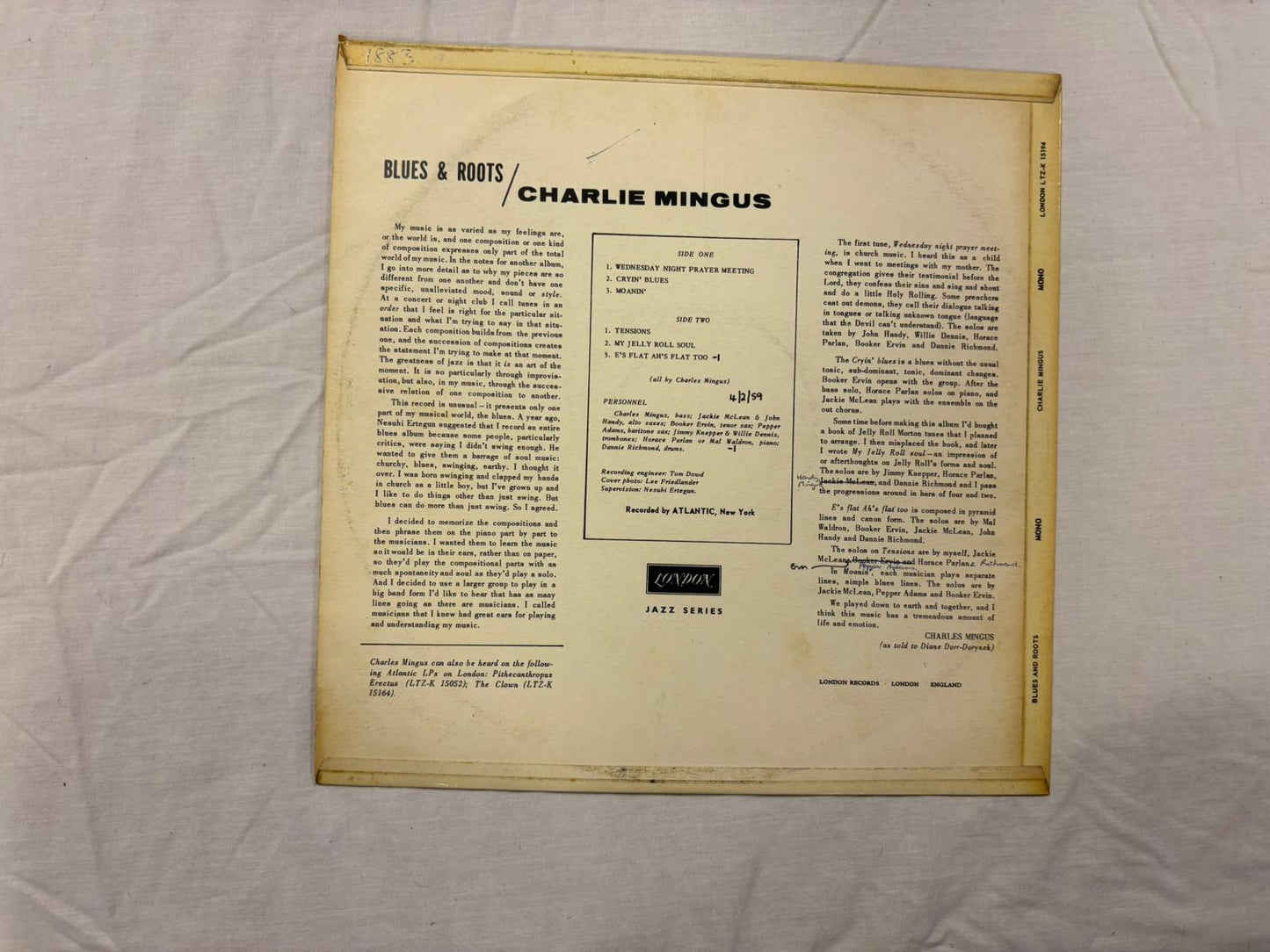 Charlie Mingus- Blues & Roots UK 1st