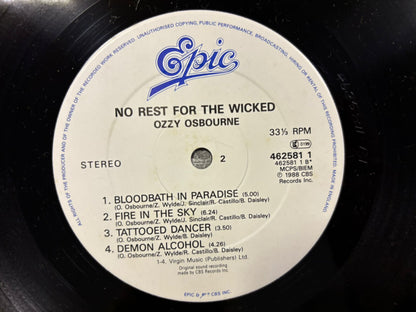 Ozzy Ozbourne- No Rest For The Wicked UK 1st