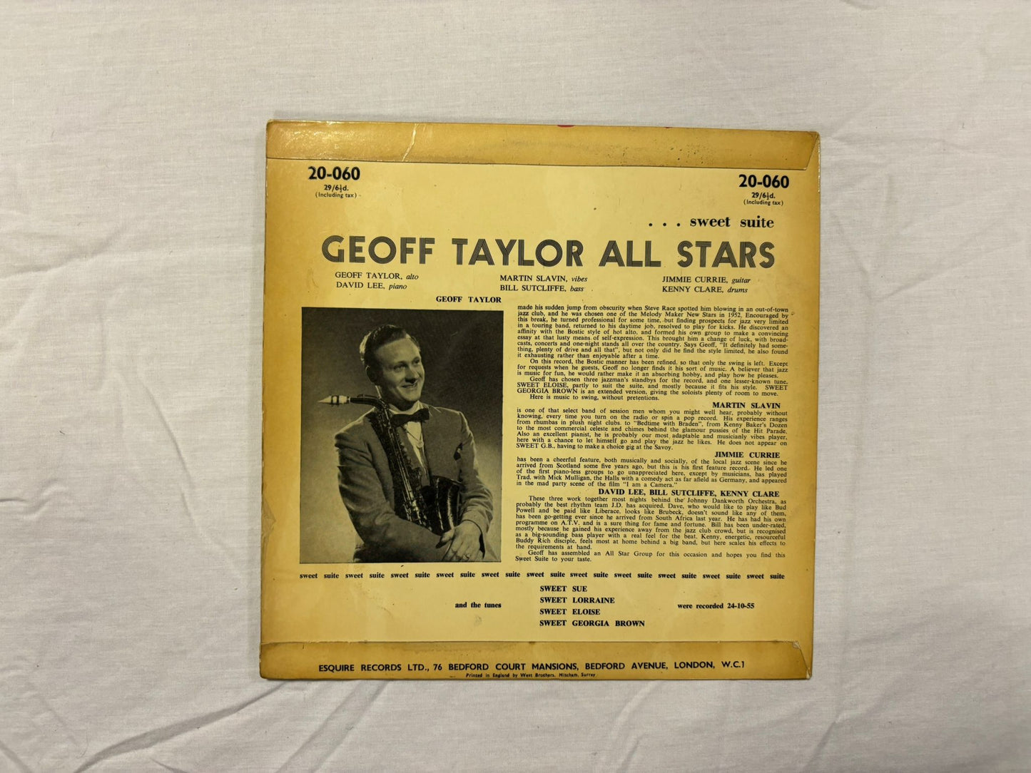 Geoff Taylor All Stars Esquire UK 10"