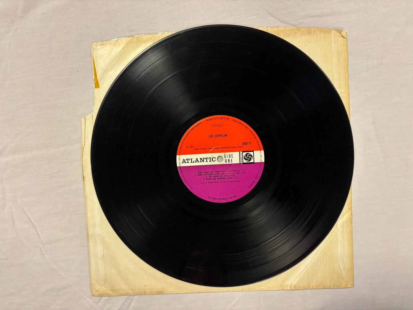 Led Zeppelin- Self Titled UK Red/Plum