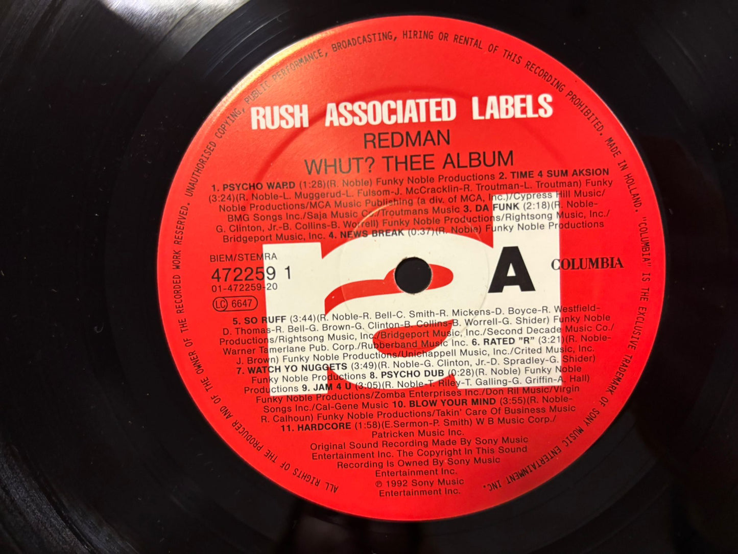 Redman- Whut? Thee Album Original Pressing