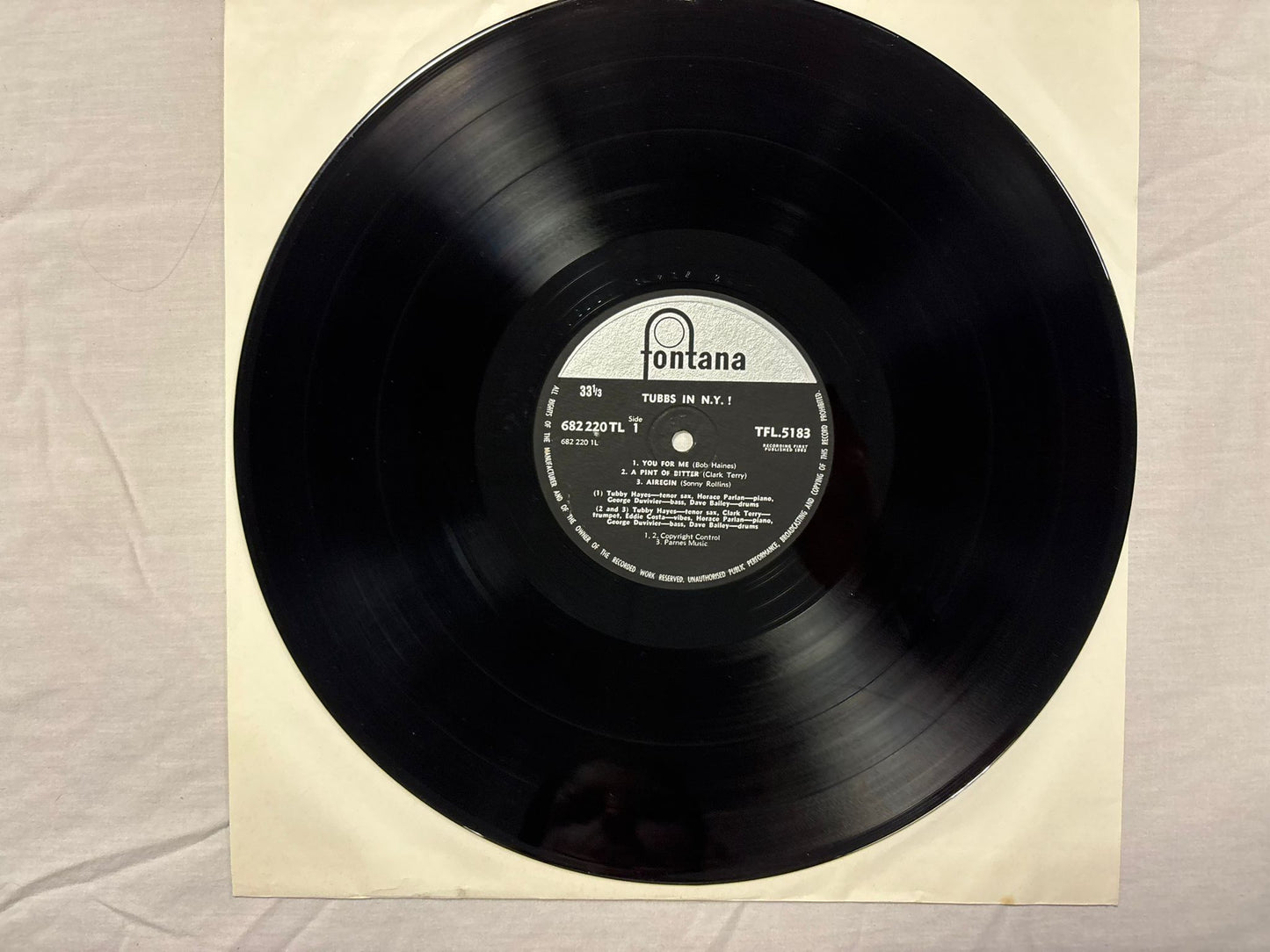 Tubby Hayes Tubbs In N/Y UK 1st Mono Fontana