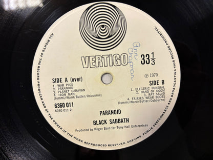 Black Sabbath - Paranoid LP UK Vertigo Small Swirl