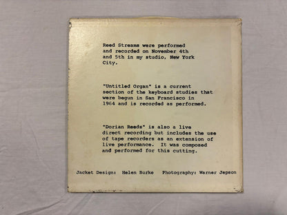 Terry Riley - Reed Streams LP US Original Pressing