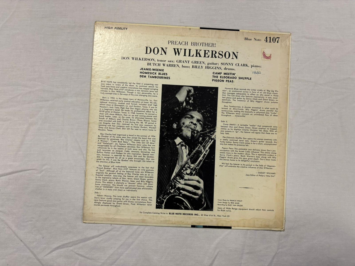 Don Wilkerson - Preach Brother! LP US Original Mono Blue Note BLP 4107