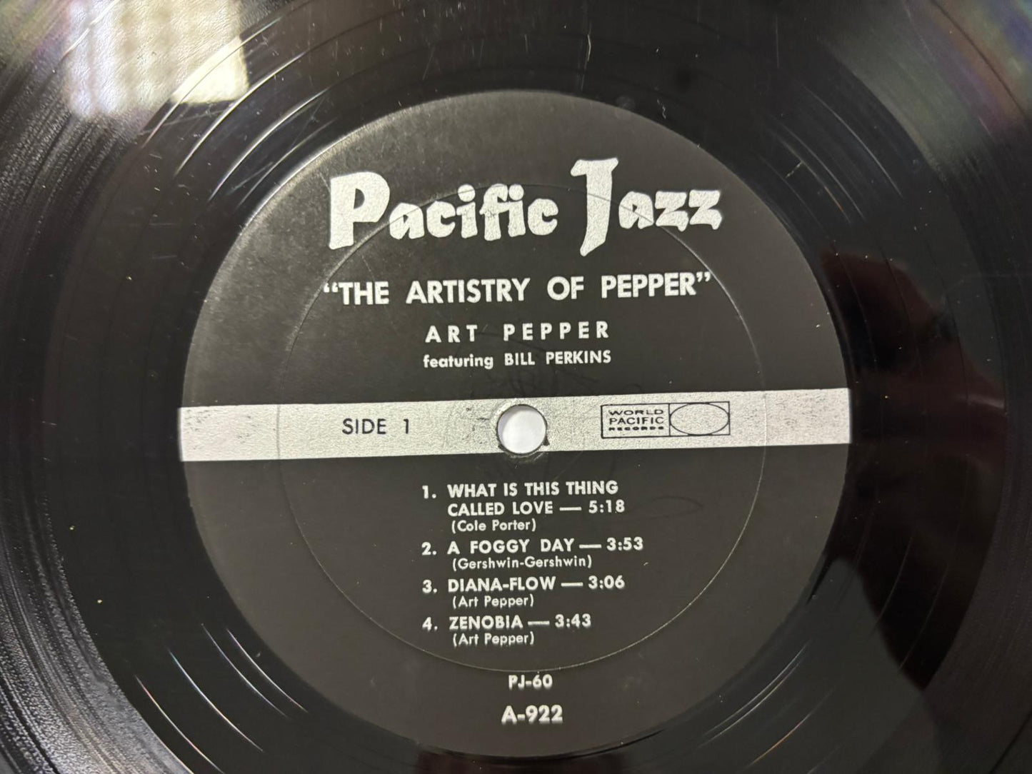 Art Pepper - The Artistry Of Pepper LP US Original Pacific Jazz PJ-60