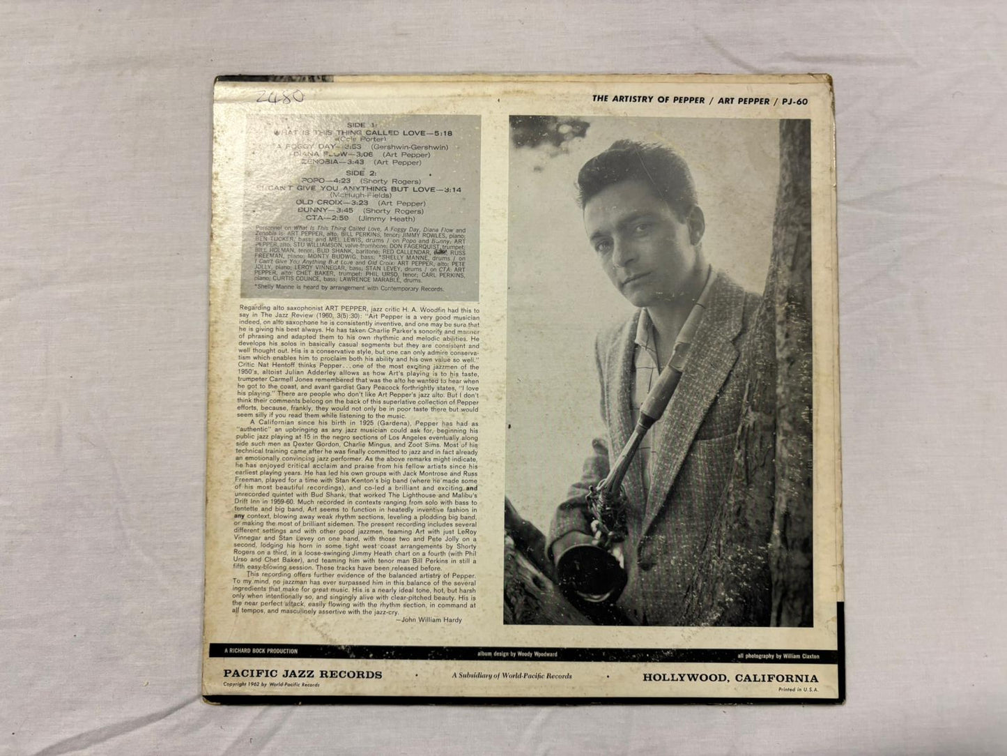 Art Pepper - The Artistry Of Pepper LP US Original Pacific Jazz PJ-60